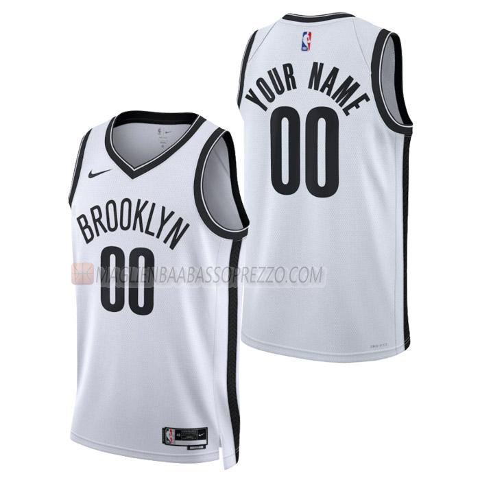 maglia custom brooklyn nets di uomo association edition 2023 bianco