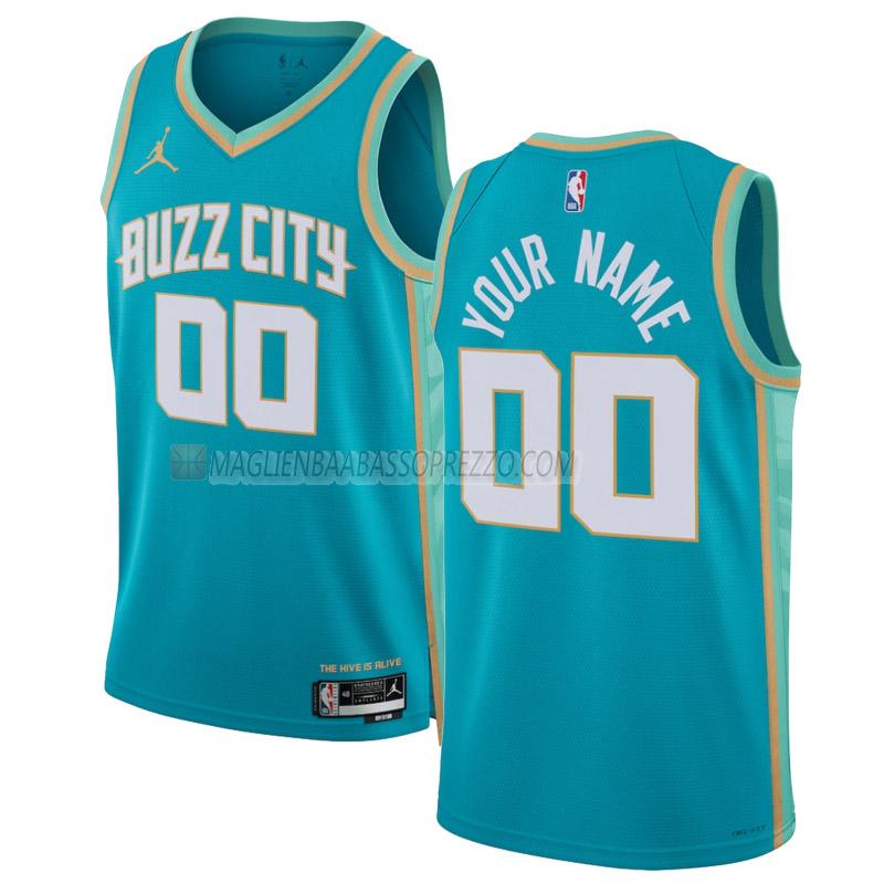 maglia custom charlotte hornets di 0 uomo city edition 2023-24 verde acqua