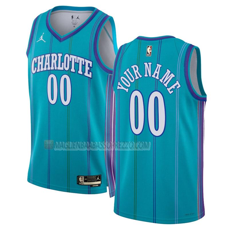 maglia custom charlotte hornets di 0 uomo classic edition 2023-24 verde acqua