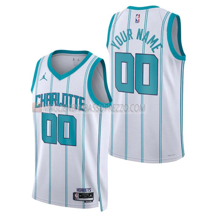 maglia custom charlotte hornets di uomo association edition 2023 bianco