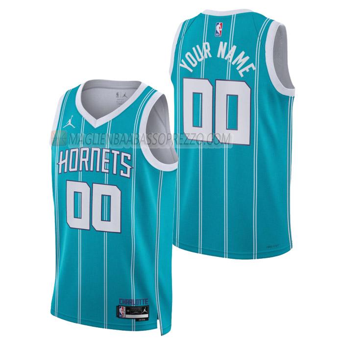 maglia custom charlotte hornets di uomo icon edition 2023 verde