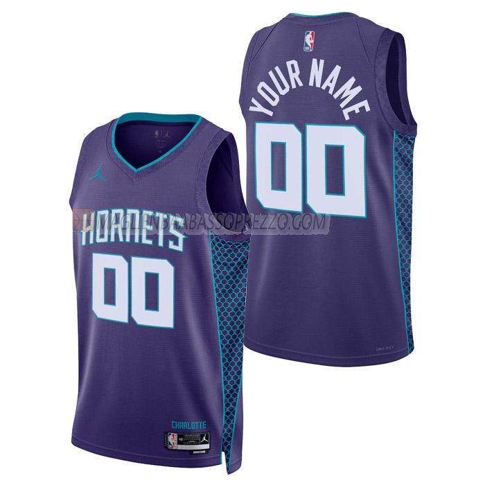 maglia custom charlotte hornets di uomo statement edition 2023 porpora