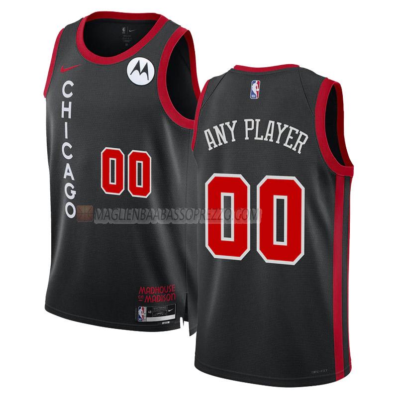 maglia custom chicago bulls di 0 uomo city edition 2023-24 nero