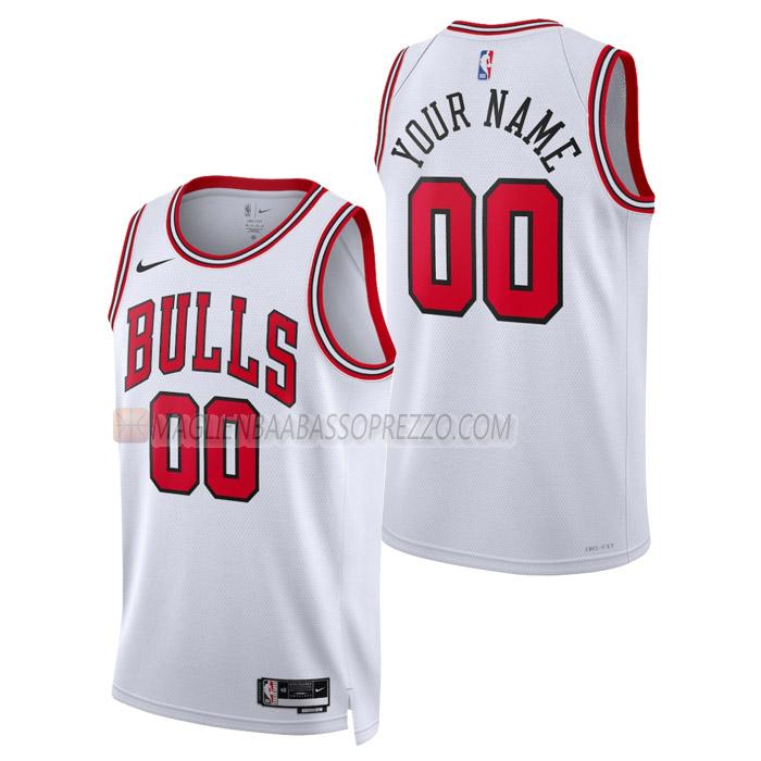 maglia custom chicago bulls di uomo association edition 2023 bianco