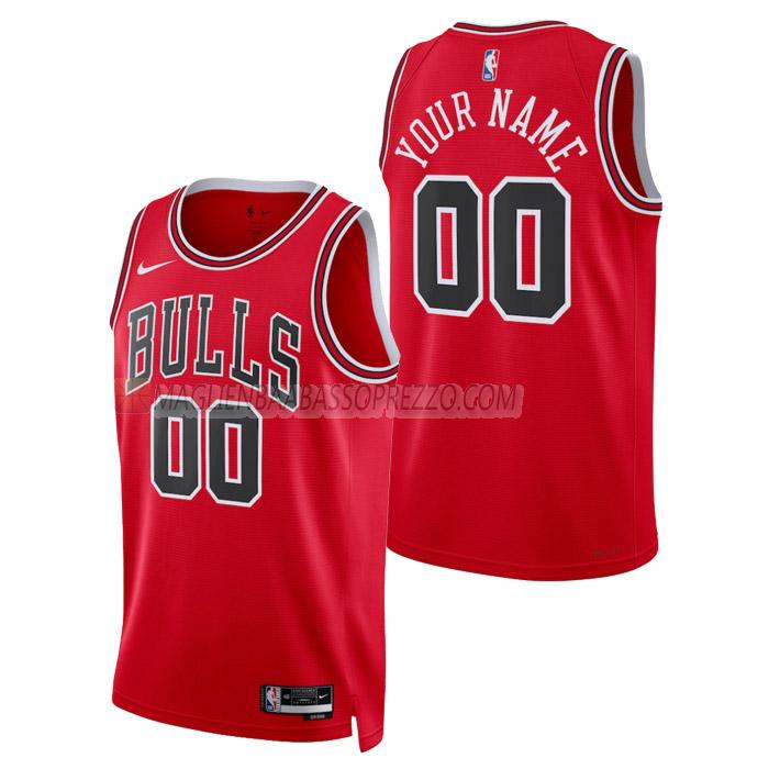 maglia custom chicago bulls di uomo icon edition 2023 rosso