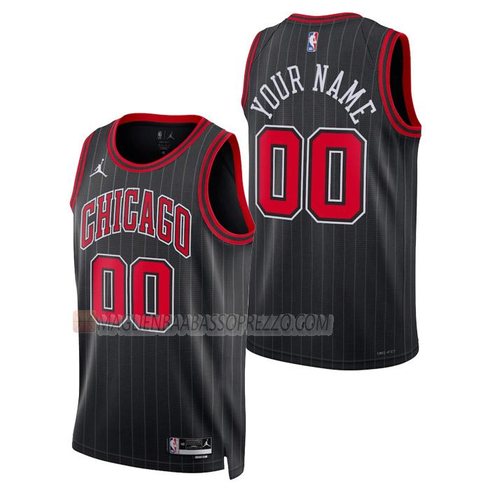 maglia custom chicago bulls di uomo statement edition 2023 nero