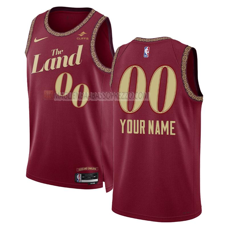 maglia custom cleveland cavaliers di 3 uomo city edition 2023-24 nero