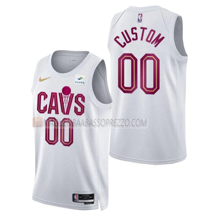 maglia custom cleveland cavaliers di uomo association edition 2023 bianco