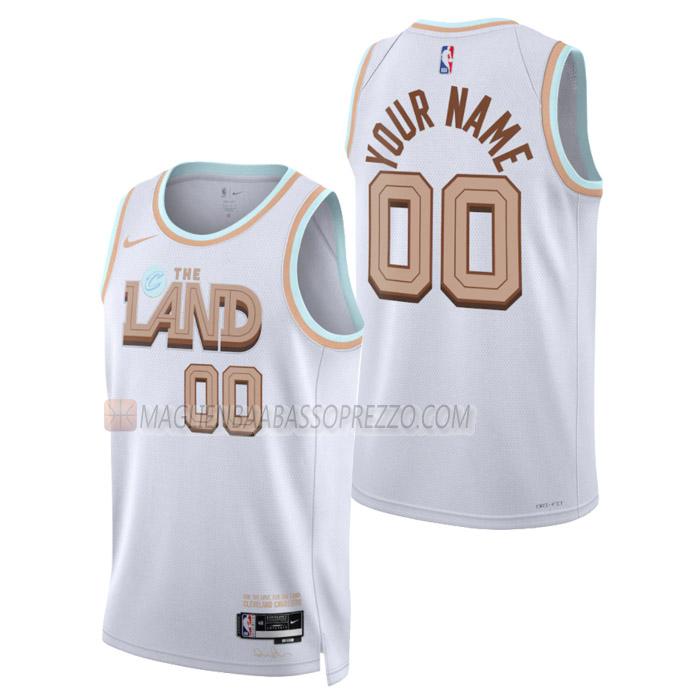 maglia custom cleveland cavaliers di uomo city edition 2023 bianco