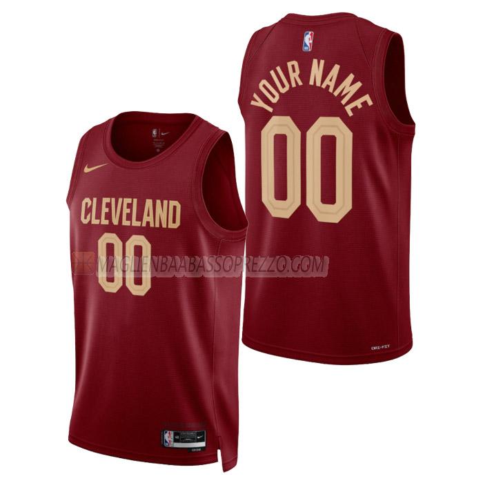 maglia custom cleveland cavaliers di uomo icon edition 2023 rosso