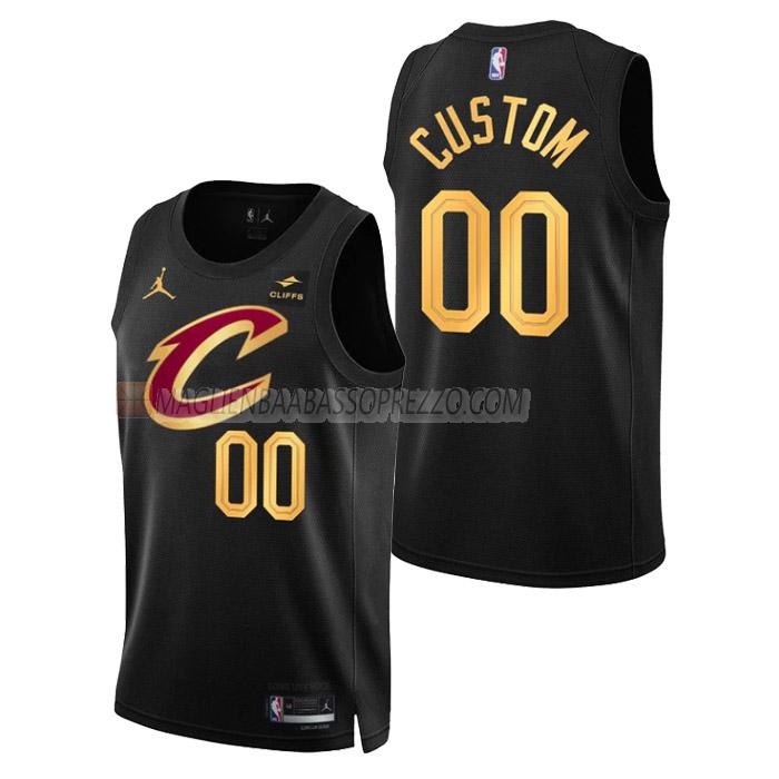 maglia custom cleveland cavaliers di uomo statement edition 2023 nero