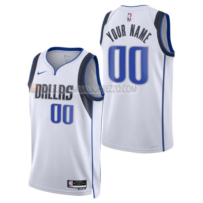 maglia custom dallas mavericks di uomo association edition 2023 bianco