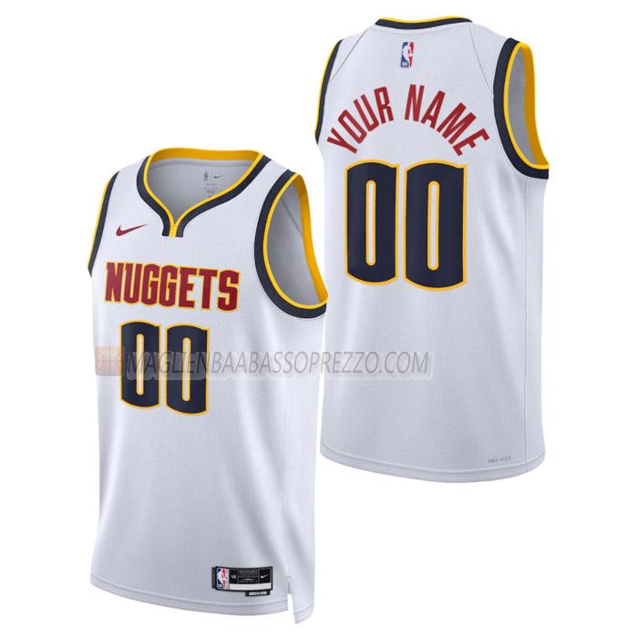 maglia custom denver nuggets di uomo association edition 2023 bianco