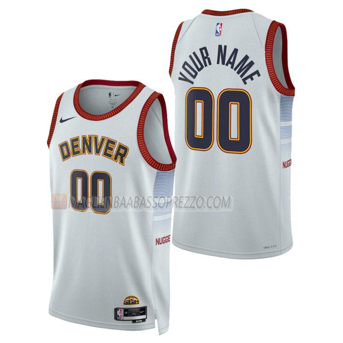 maglia custom denver nuggets di uomo city edition 2023 bianco