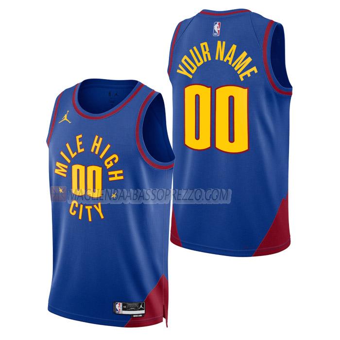 maglia custom denver nuggets di uomo statement edition 2023 blu