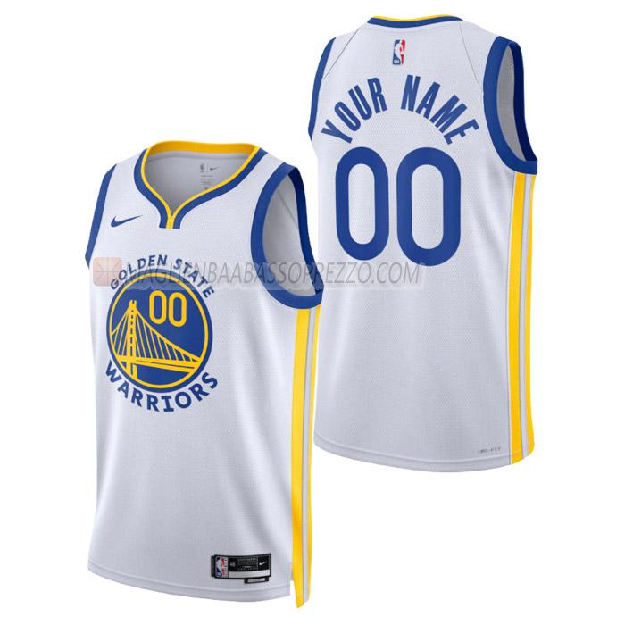 maglia custom golden state warriors di uomo association edition 2023 bianco