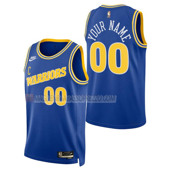 maglia custom golden state warriors di uomo classic edition 2023 blu