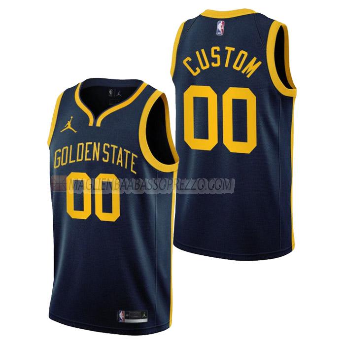 maglia custom golden state warriors di uomo statement edition 2023 blu navy