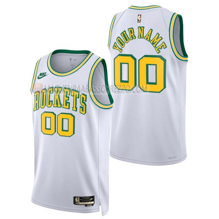 maglia custom houston rockets di uomo classic edition 2023 bianco