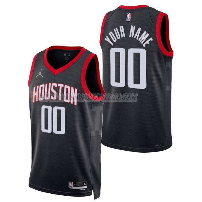 maglia custom houston rockets di uomo statement edition 2023 nero