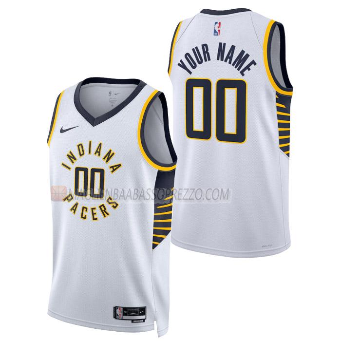 maglia custom indiana pacers di uomo association edition 2023 bianco