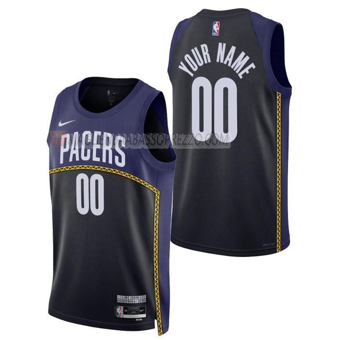 maglia custom indiana pacers di uomo city edition 2023 nero