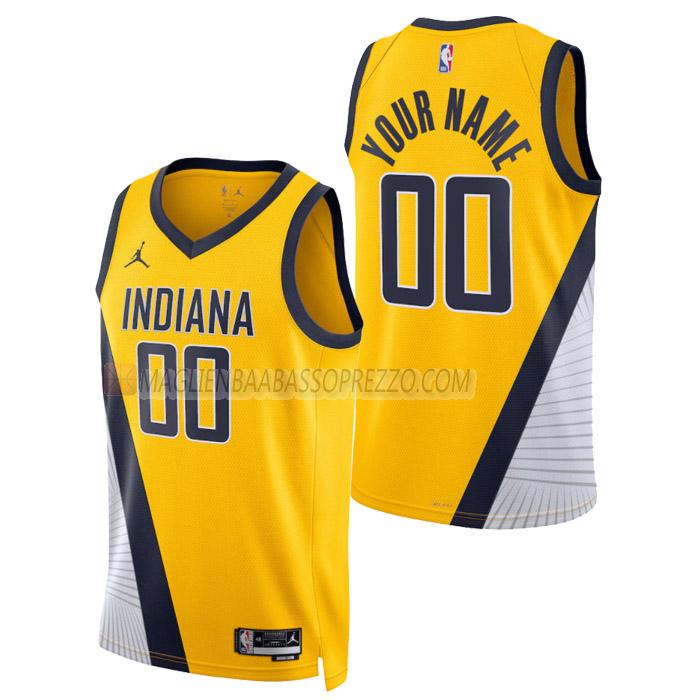 maglia custom indiana pacers di uomo statement edition 2023 giallo