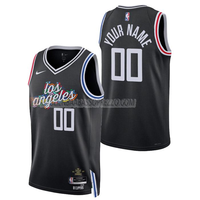 maglia custom los angeles clippers di uomo city edition 2023 nero