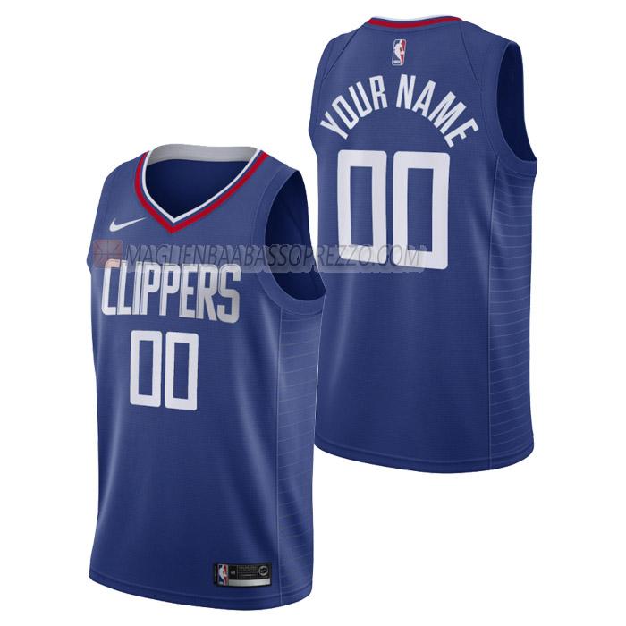 maglia custom los angeles clippers di uomo icon edition 2023 blu