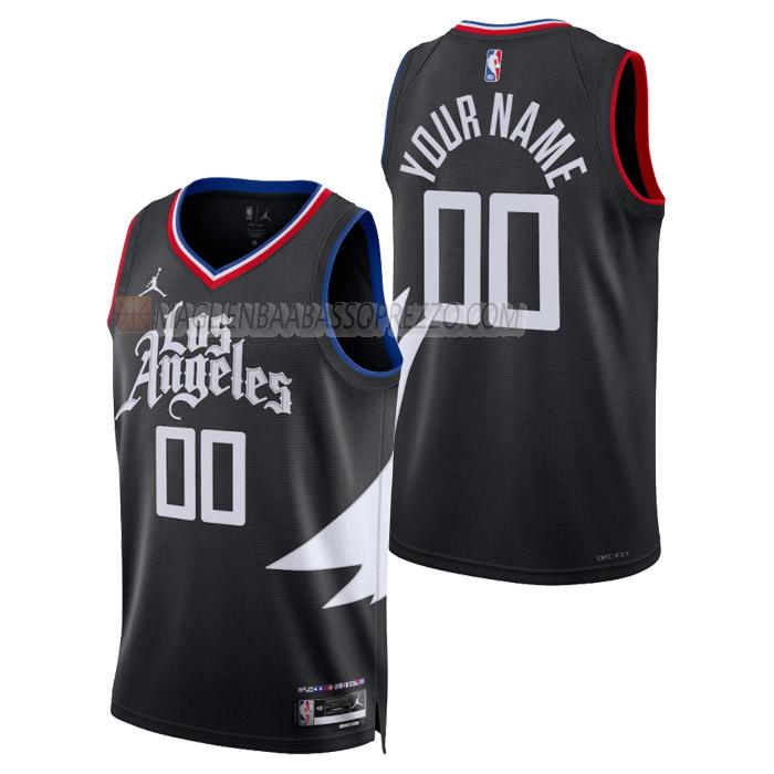 maglia custom los angeles clippers di uomo statement edition 2023 nero