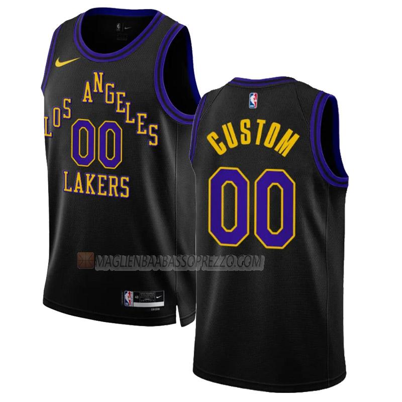 maglia custom los angeles lakers di 0 uomo city edition 2023-24 nero