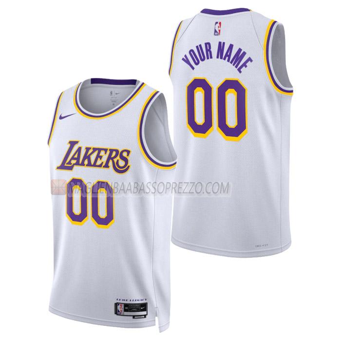 maglia custom los angeles lakers di uomo association edition 2023 bianco