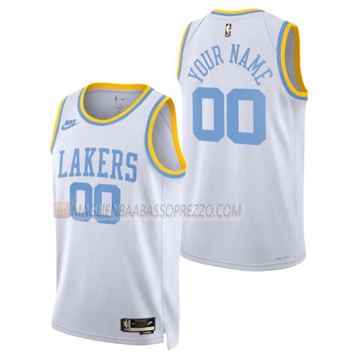 maglia custom los angeles lakers di uomo classic edition 2023 bianco