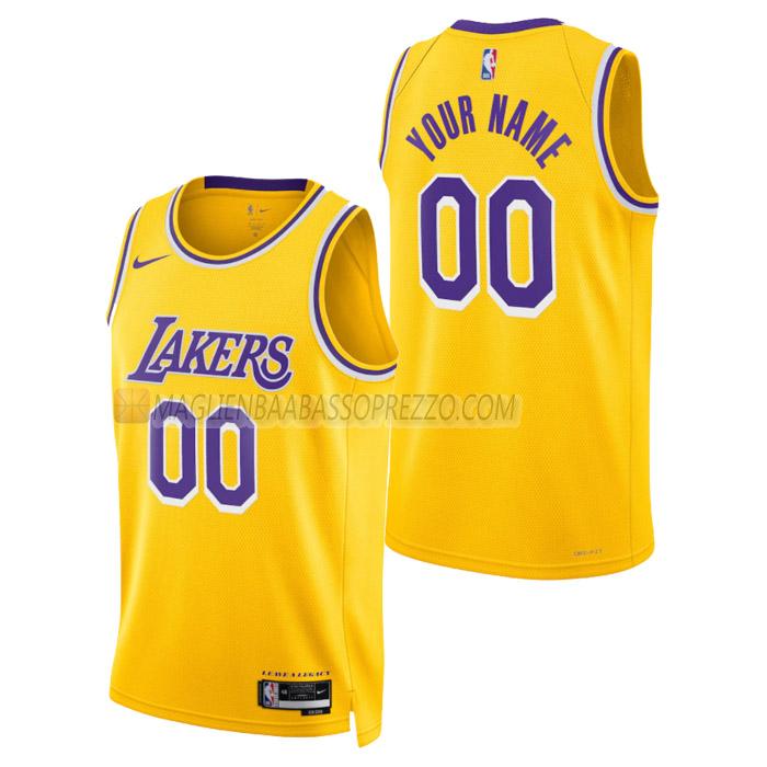 maglia custom los angeles lakers di uomo icon edition 2023 giallo