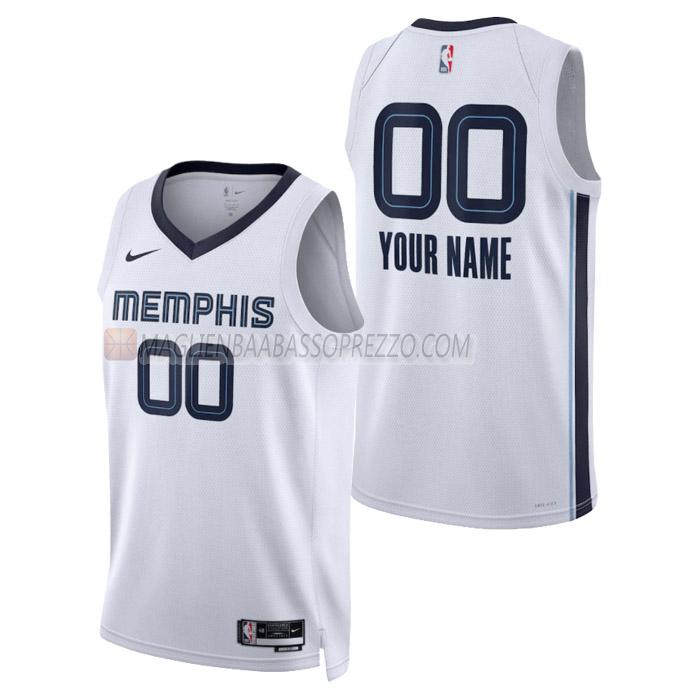 maglia custom memphis grizzlies di uomo association edition 2023 bianco