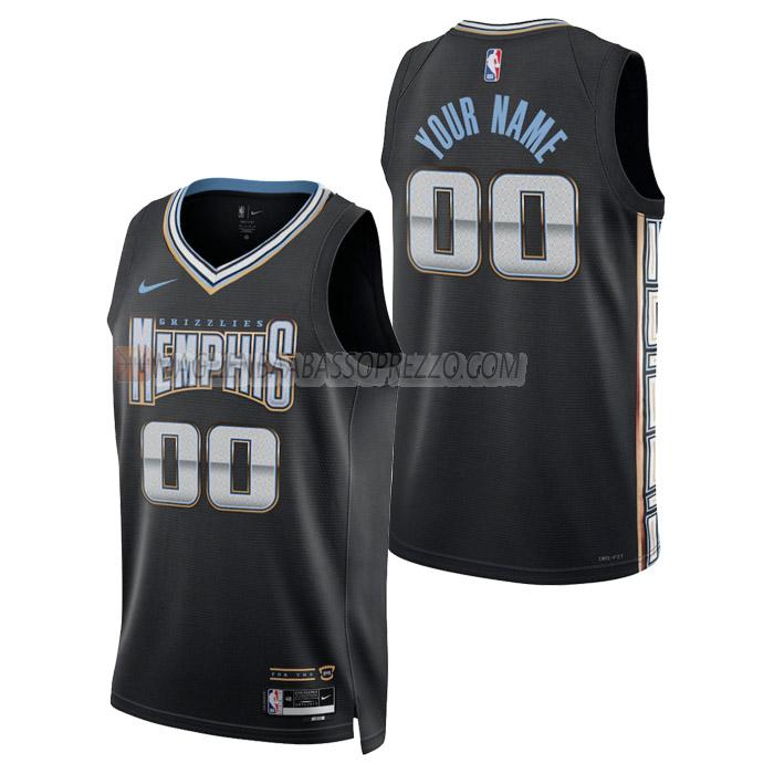 maglia custom memphis grizzlies di uomo city edition 2023 nero