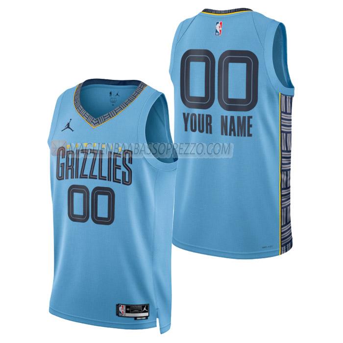 maglia custom memphis grizzlies di uomo statement edition 2023 blu