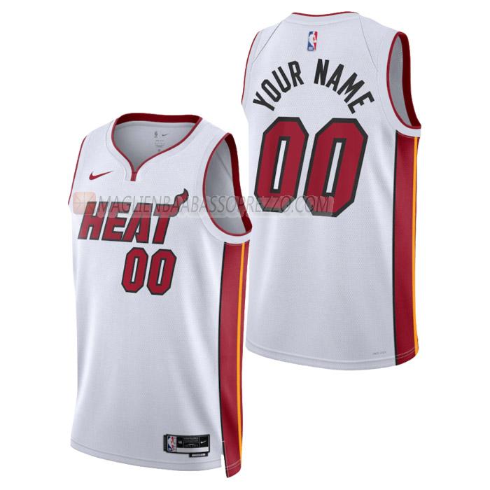 maglia custom miami heat di uomo association edition 2023 bianco