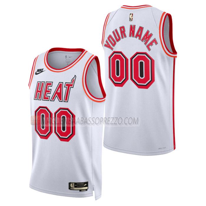 maglia custom miami heat di uomo classic edition 2023 bianco