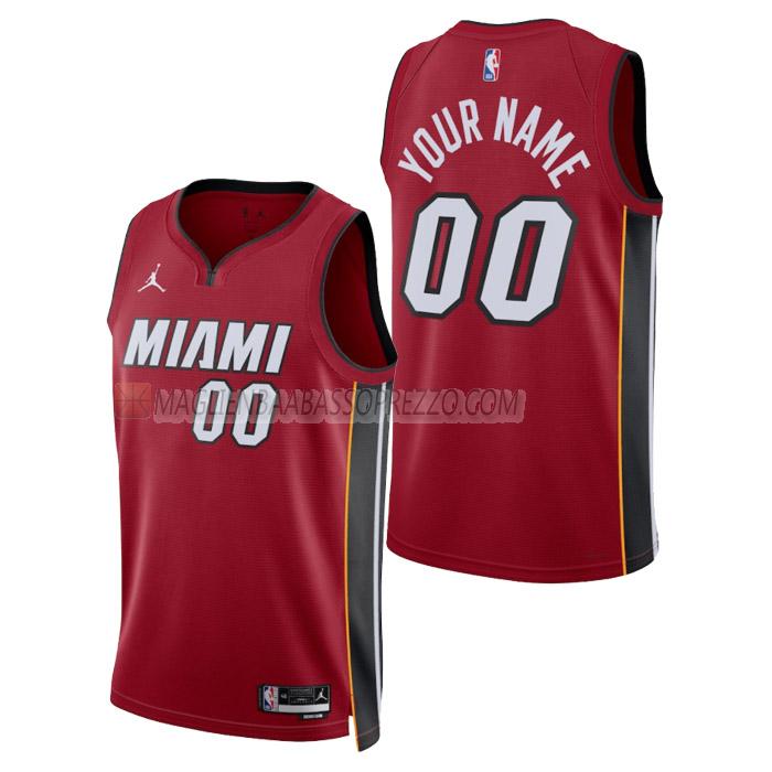 maglia custom miami heat di uomo statement edition 2023 rosso