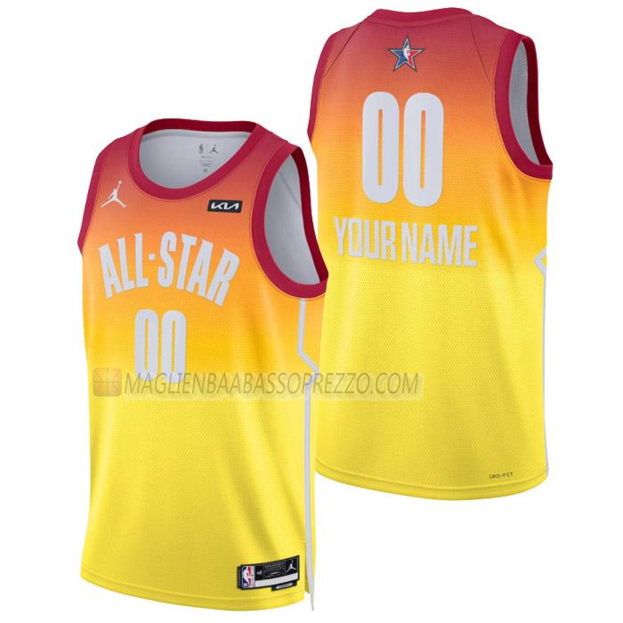 maglia custom nba all-star di uomo 2023 arancia