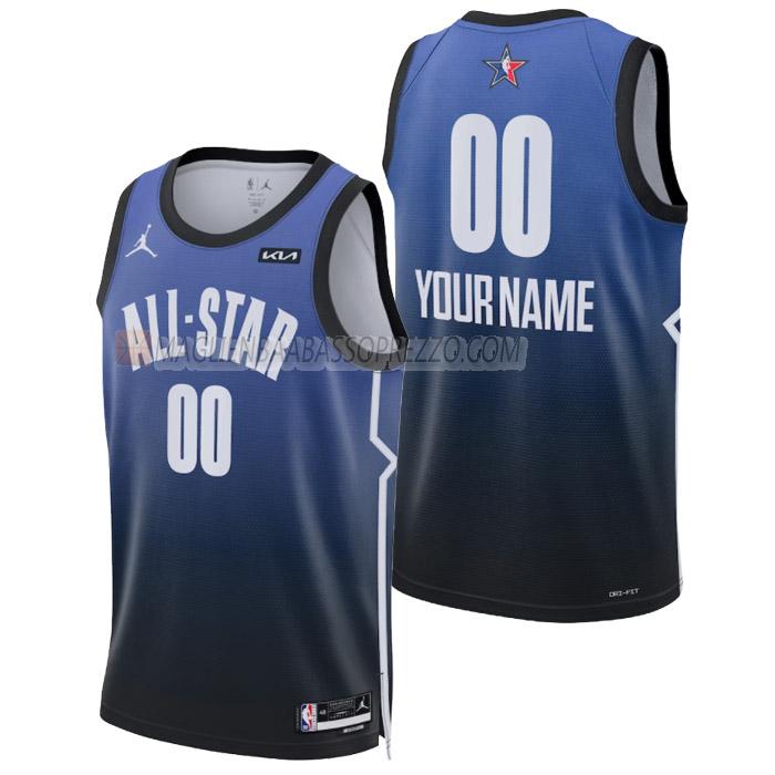 maglia custom nba all-star di uomo 2023 blu