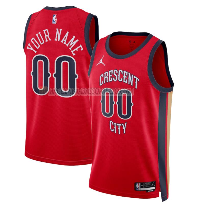 maglia custom new orleans pelicans di uomo statement edition 2023-24 rosso