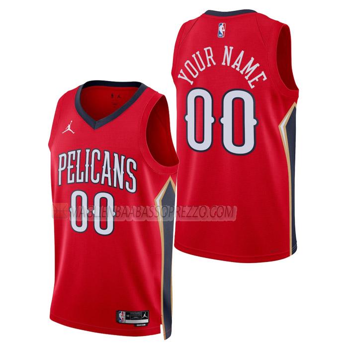 maglia custom new orleans pelicans di uomo statement edition 2023 rosso