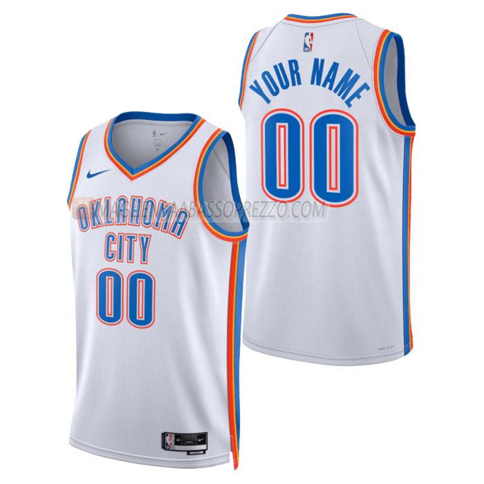 maglia custom oklahoma city thunder di uomo association edition 2023 bianco