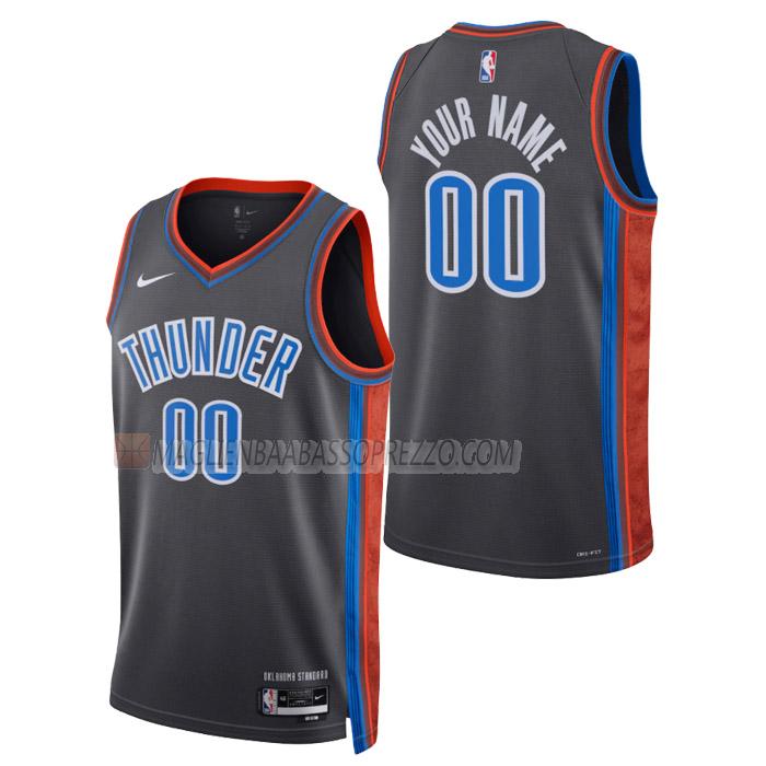 maglia custom oklahoma city thunder di uomo city edition 2023 grigio