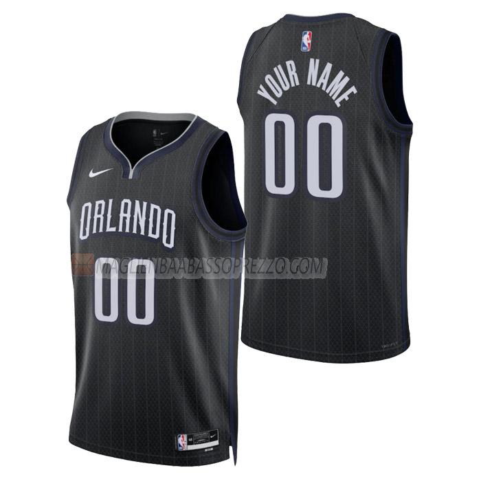 maglia custom orlando magic di uomo city edition 2023 nero