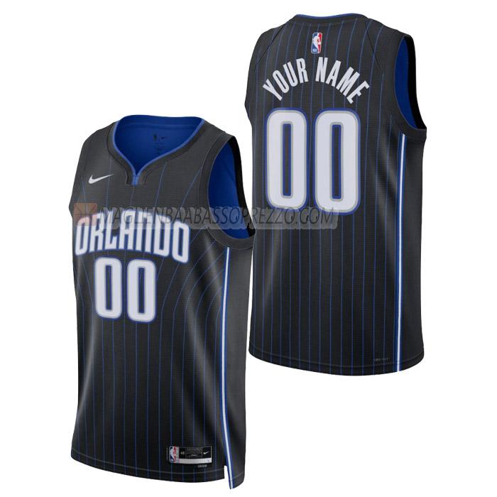 maglia custom orlando magic di uomo icon edition 2023 nero