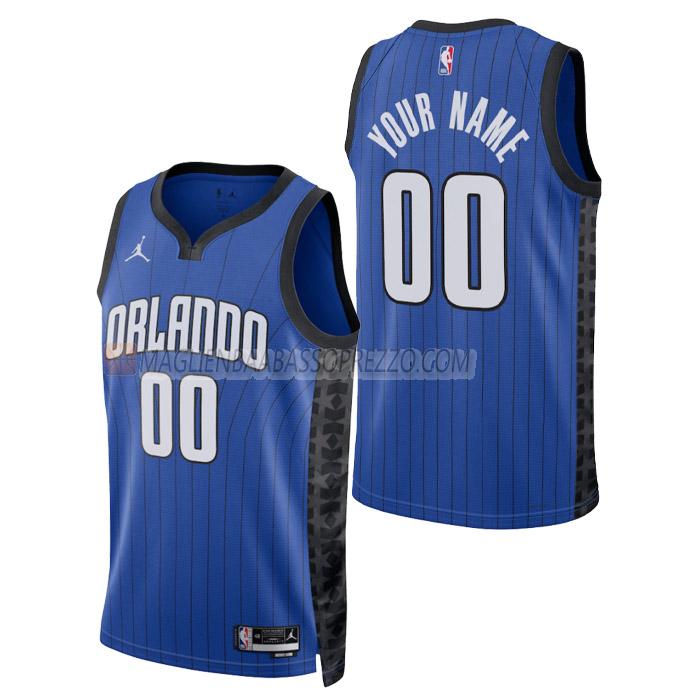 maglia custom orlando magic di uomo statement edition 2023 blu