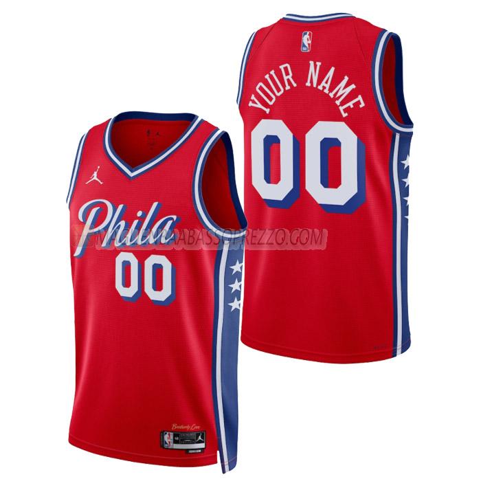 maglia custom philadelphia 76ers di uomo statement edition 2023 rosso